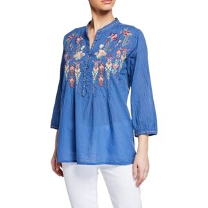 Johnny Was Brenda Embroidered Tunic Top XS